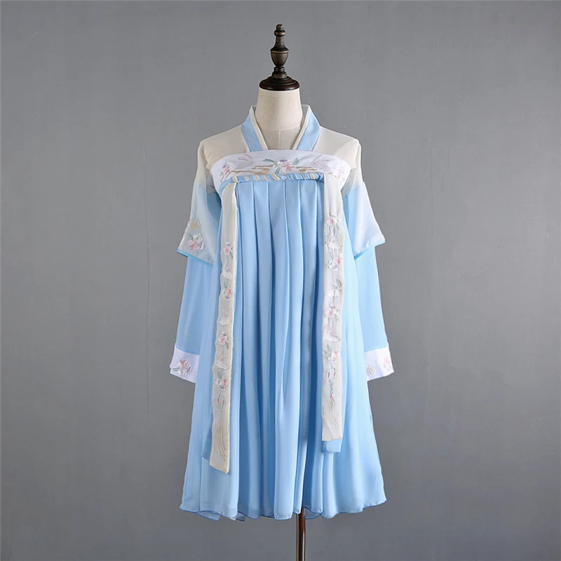 Новинка Hanfu Женский китайский стиль вышивка грудь юбка костюм свежее и
