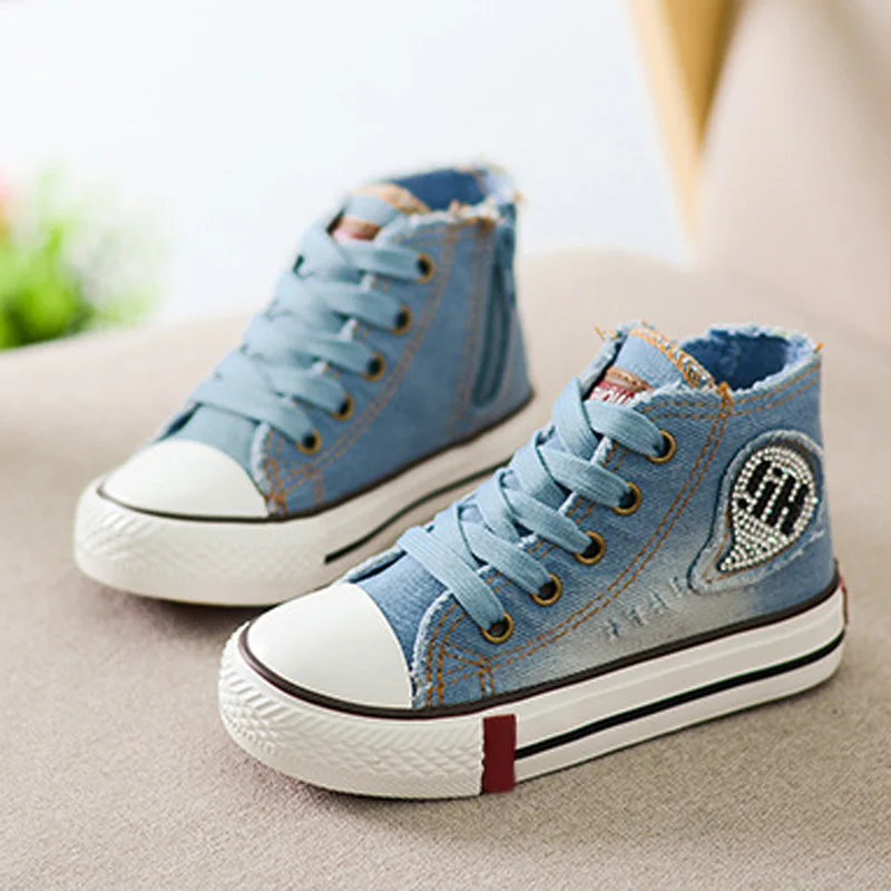 Новинка 2017 года Детские кроссовки с высоким берцем детская парусиновая обувь для