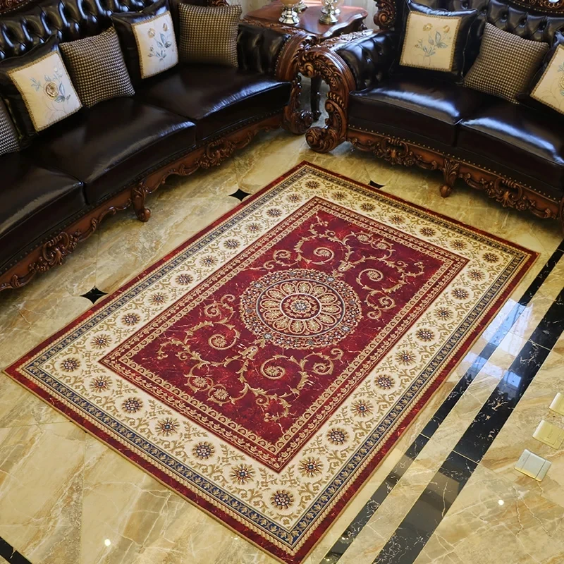 저렴한 레트로 스타일 클래식 카펫, 거실 커피 테이블 카펫, 직사각형 그라운드 매트, 페르시아 가정 장식 매트