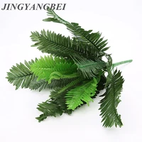 24branches leaves artificial fern bouquet plastic silk green plants fake persian leaves foliage sago cyca for home wedding decor