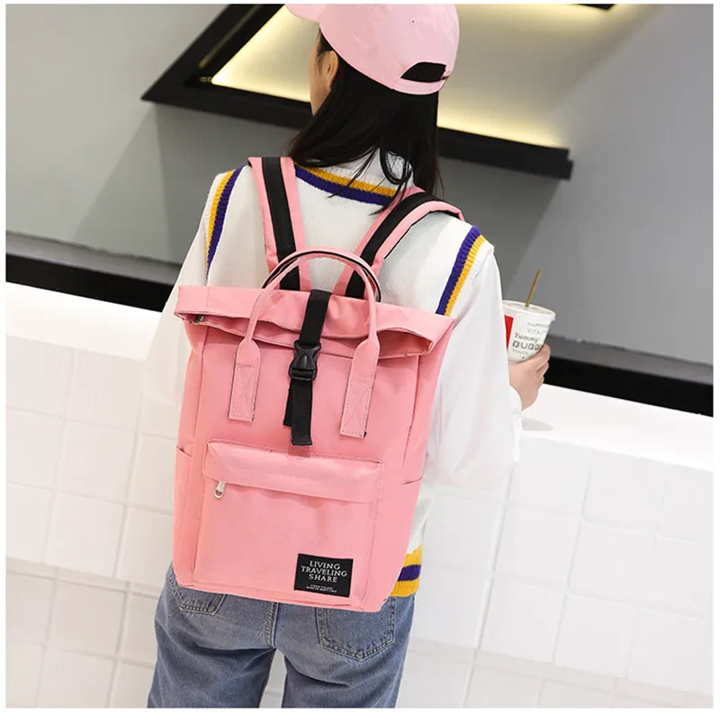 Small pink Модный женский рюкзак для школьников-подростков, стильная школьная сумка для девушек, Оксфорд, водонепроницаемый рюкзак, женский рюкзак-мешок для книг - Цвет: Small pink