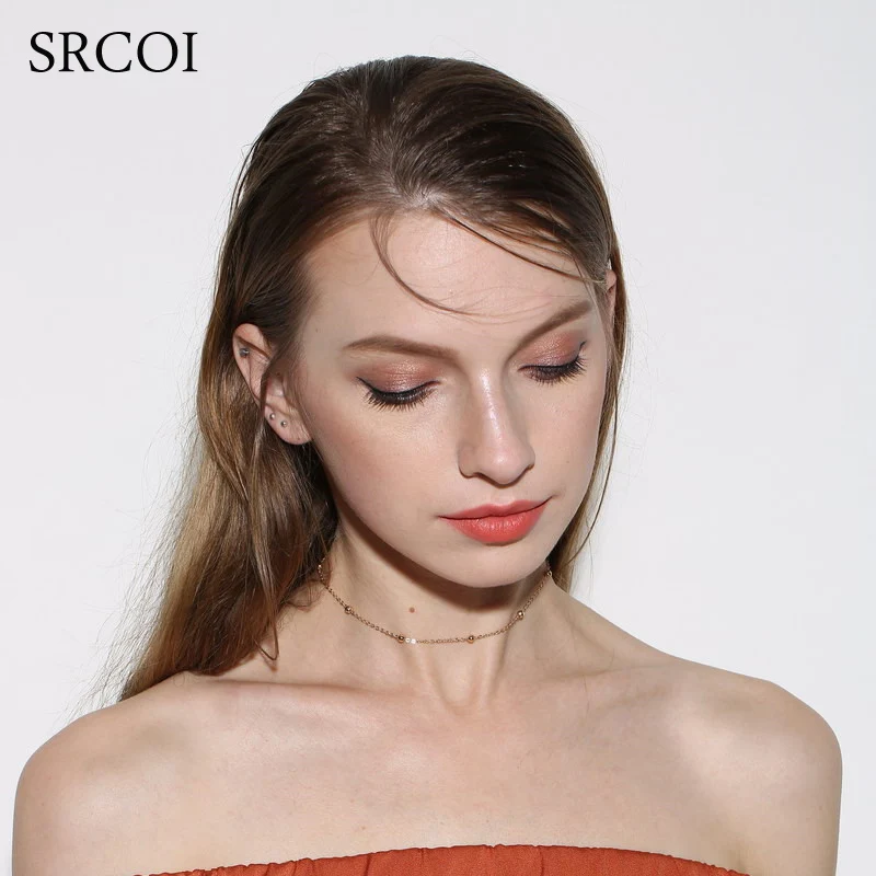 SRCOI изящная цепочка чокер золотого и серебряного цвета ожерелье с тонкими