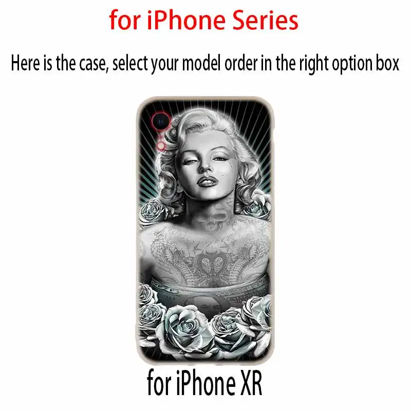 Чехлы для телефонов мягкий чехол iPhone 11 Pro X XS Max XR 6 6S 7 8 Plus 5 4S SE сексуальный Мэрилин