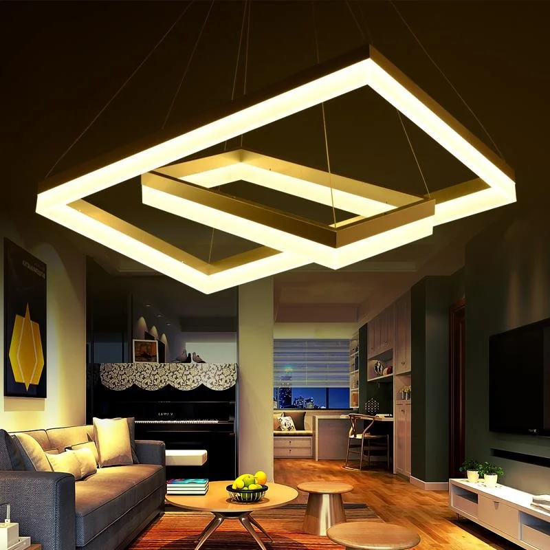

Free shipping modern led pendant lights for dining room living room Rectangle Acrylic led pendant lamp fixture AC90-260V