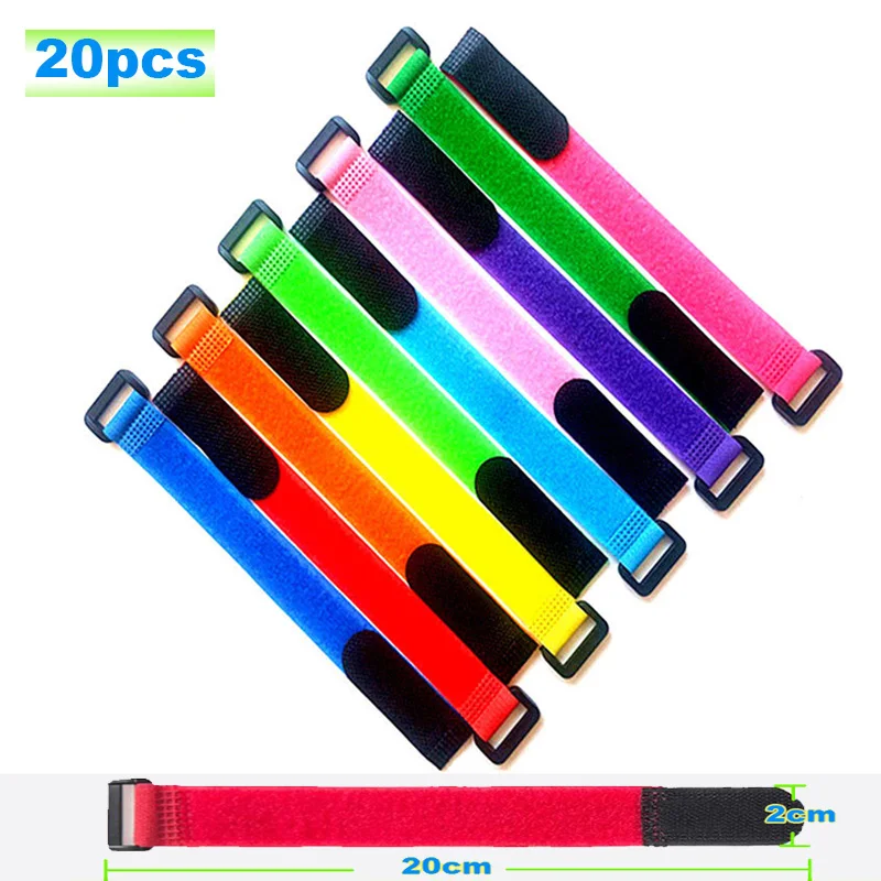 2cm*20cm nylon Reverse buckle velcros magic hook loop cable ties fastener tape velcroing strap Line finishing stick 20pcs/lot | Дом и сад