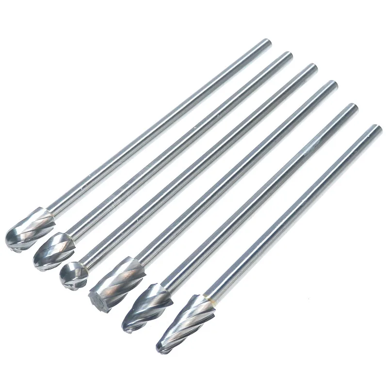 6 шт. вольфрамовый стальной роторный Рашпиль заусенцы Фрезерный резак напильник