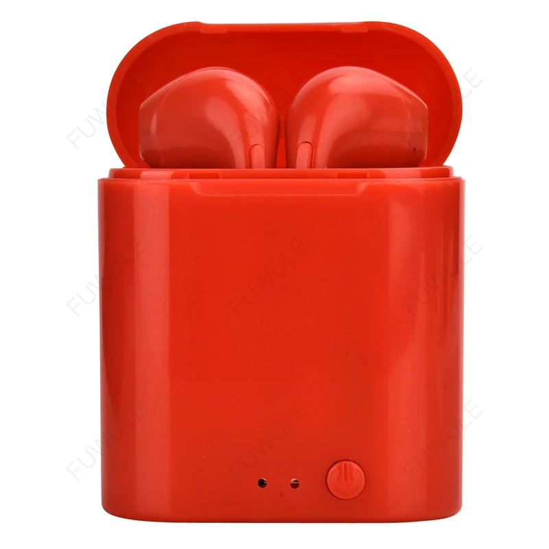 Red No Box I7 Mini TWS, беспроводные Bluetooth 5,0 наушники, всплывающие двойные наушники с зарядным устройством, микрофон, Спортивная гарнитура для телефона xiaomi huawei - Цвет: Red No Box
