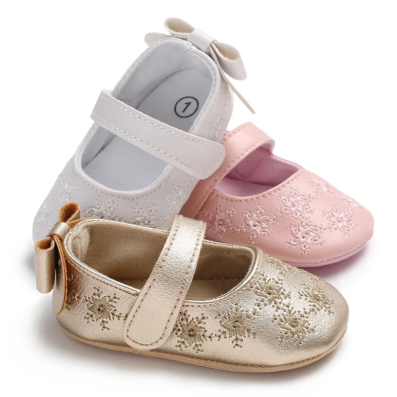 Cute Newborn Infant Baby Girls Toddler Kids Shoes Soft Sole Anti-slip PU Leather Prewalker 0-18T Crib Shoes