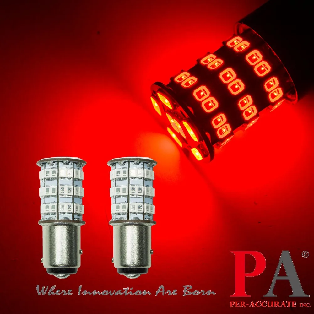 PA светодиодный 2 шт. x BAY15D 1157 S25 супер яркий красный цвет 55SMD 2835 Светодиодный лампы