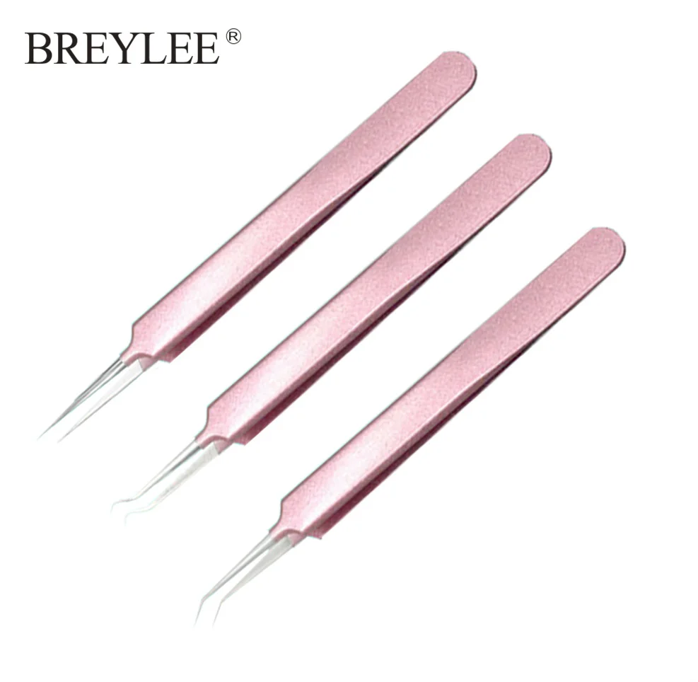 BREYLEE 3 шт. игла для удаления прыщей черных точек инструменты для удаления прыщей экстрактор пор очищающее средство уход за кожей лица нержавеющая сталь - Цвет: pink 3pcs