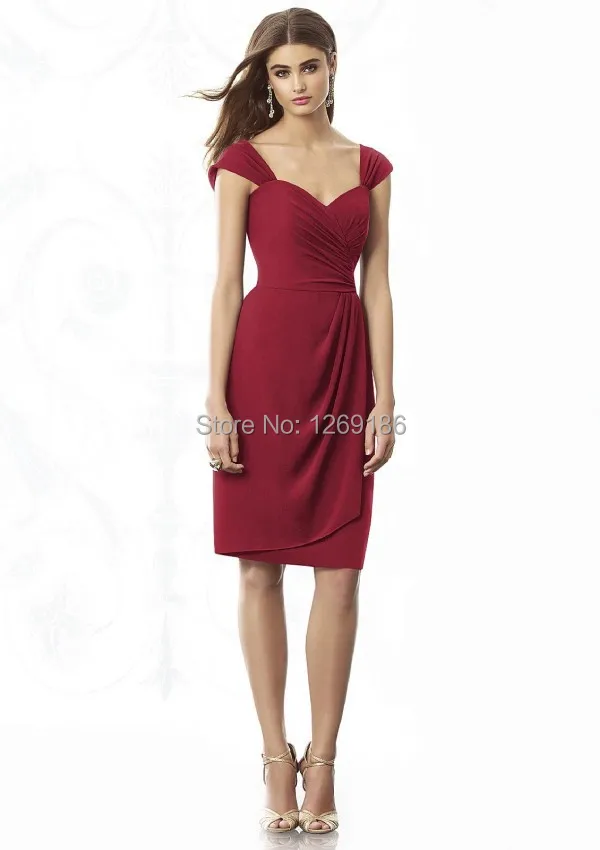 Free Shipping 2014 Latest Design Short Sheath Sweetheart Chiffon Homecoming Dresses Party Gowns | Свадьбы и торжества