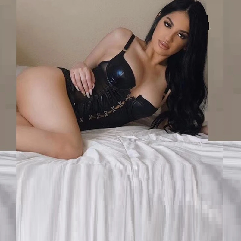 2019 высокое качество лоскутное черный Боди Спагетти ремень без бретелек