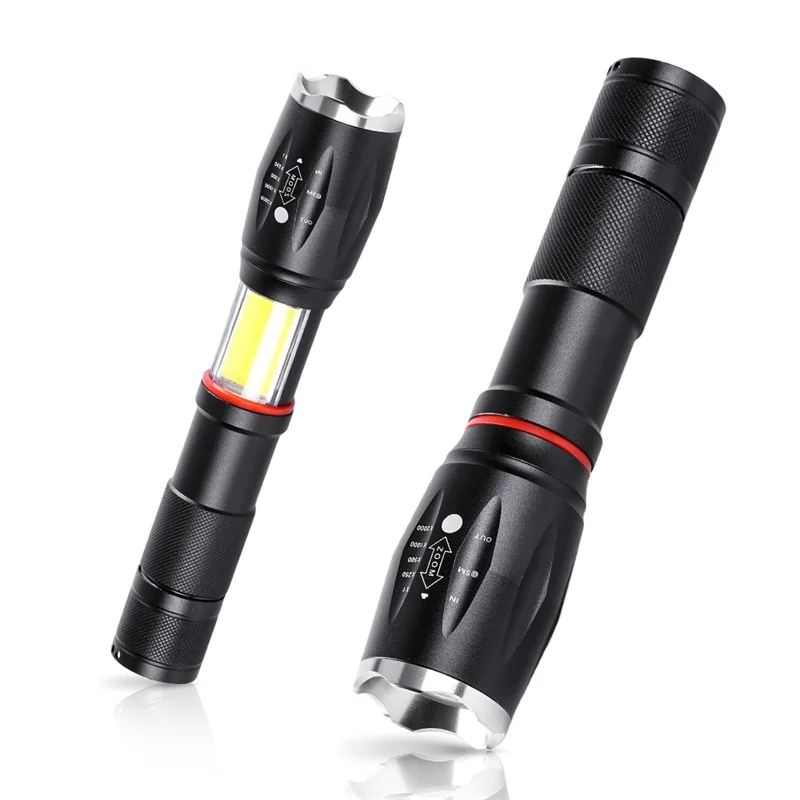 

Multifunction Led flashlight 8000 Lumens CREE XML T6 L2 torch hidden COB design flashlight