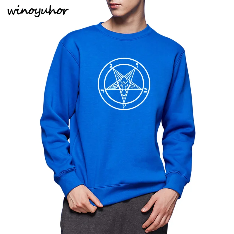 Мужской пуловер с принтом пентаграммы Baphomet мужская толстовка капюшоном на осень