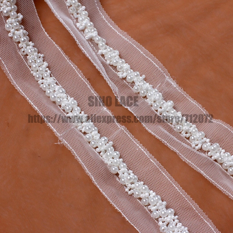 La Belleza Off white silver handmade lace trim 1cm-3cm width wholesale SNT170802-4