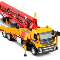 150 engineering concrete pump truck simulation toy car model alloy pull back children toys genuine license collection gift
