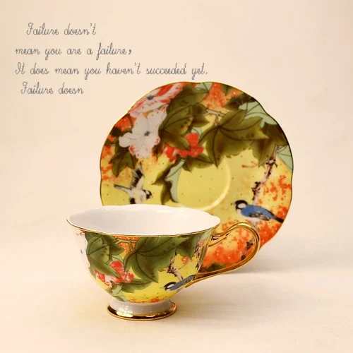 Винтажные чашки и блюдца с ручной росписью Европейский кофейный фарфоровый