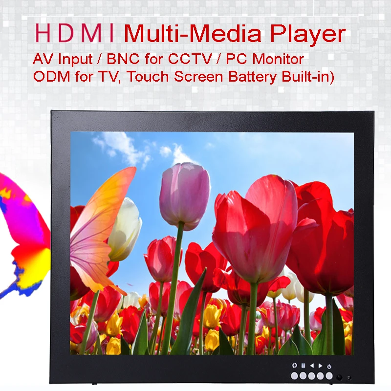 12 дюймов 1024X768 HD монитор видеонаблюдения с металлическим корпусом и HDMI VGA AV BNC