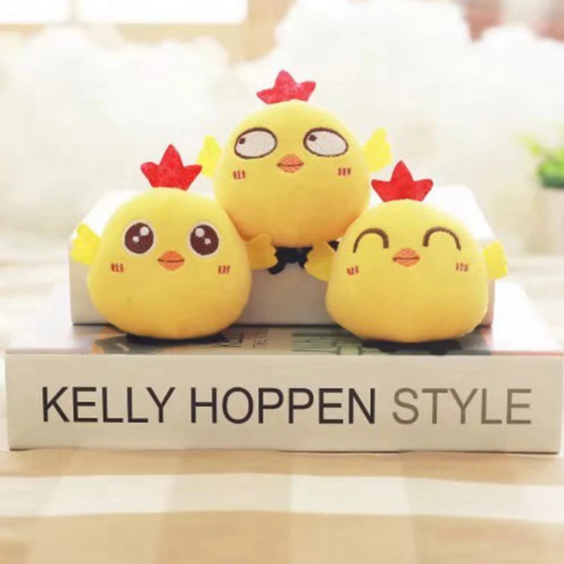 Promotio аниме цыпленок с помпоном плюшевая игрушка брелком для ключей кулон мягкие