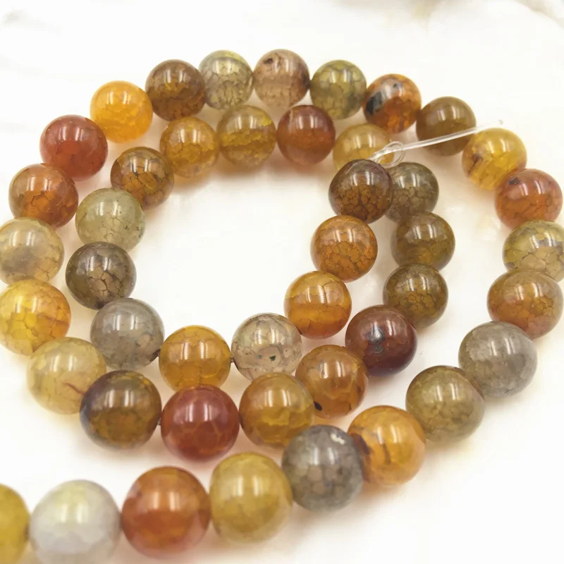 Оптовая продажа круглые бусины из натурального камня размер 6 8 10 мм желтые