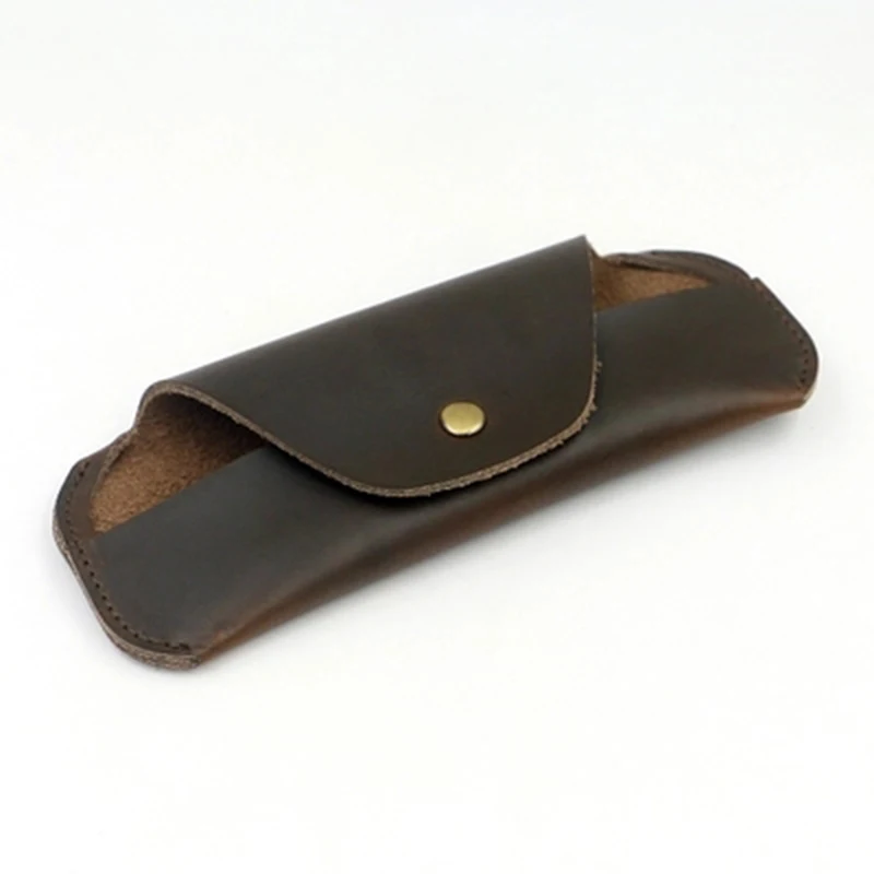 Чехол для очков ручной работы из искусственной кожи в стиле ретро черный красный