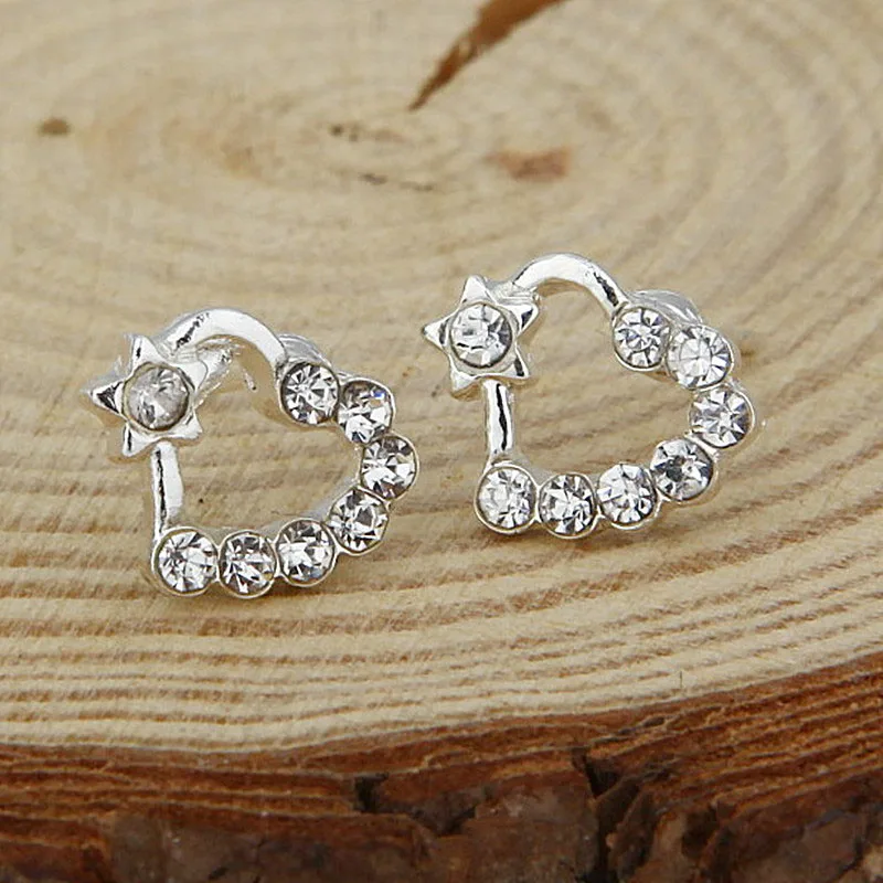 New Fashion Exquisite Stud Earrings Cute Cherry Star Crown Crystal Imitation Pearl For Women Piercing Jewelry Brincos Gift - Окраска металла: EB498