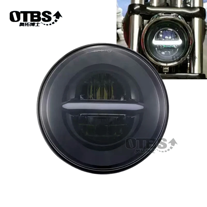 OTBS Мотоциклетные аксессуары черный/хром 5-3/" Круглый Ангел глаз светодиодный налобный фонарь 5,75 дюймов для Harley Sporster 1200 883