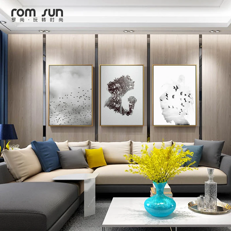 Современная Абстрактная Картина на холсте в скандинавском стиле с изображением