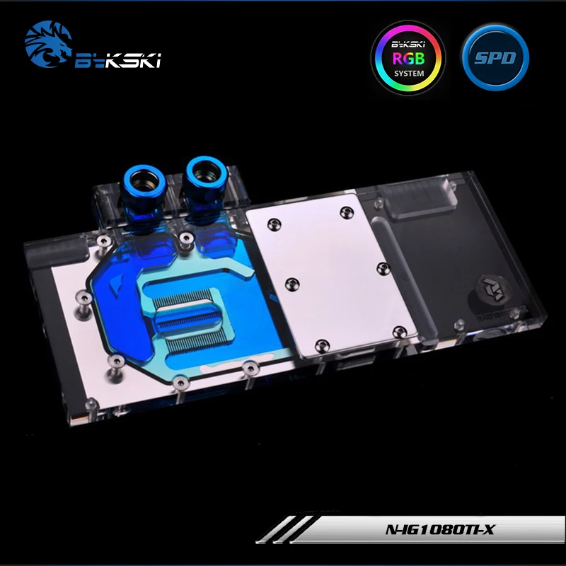 Bykski N-IG1080TI-X полное покрытие графическая карта водяного охлаждения блок RGB/RBW для