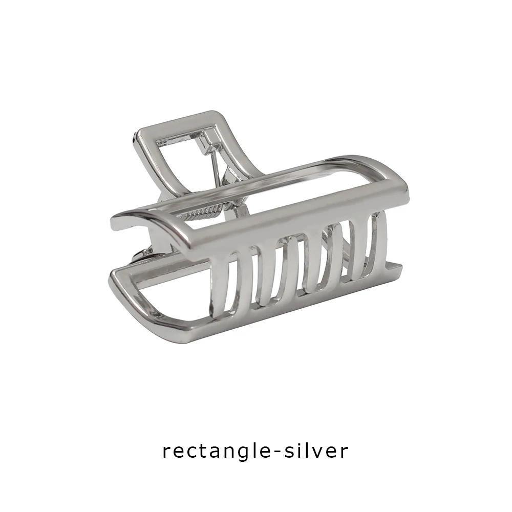 Style1-Silver Геометрическая квадратная розовая золотая металлическая заколка для волос современный стиль пряжки сплав Ретро мода девушки заколки-крабы для волос Hairband выдающая карта - Цвет: Style1-Silver