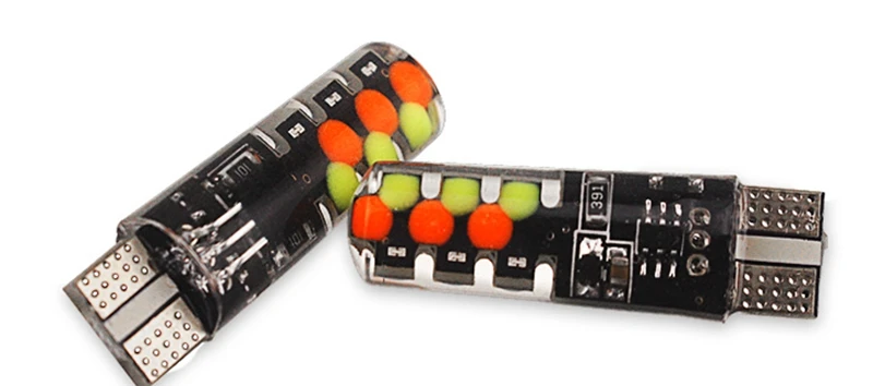 2 шт. T10 W5W RGB светодиодный лампы с пультом дистанционного управления 12 чипов COB силиконовый корпус стробоскоп вспышка автоматическая лампа для чтения Клин автомобильный парковочный светильник