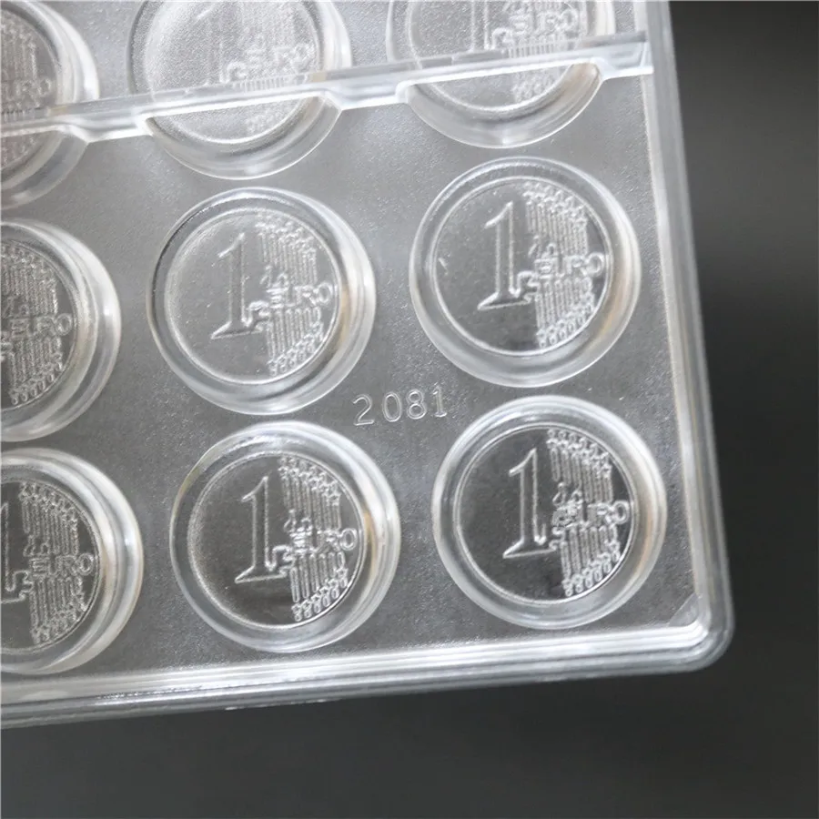1 шт. Европейская форма для монет из поликарбоната шоколада Прозрачная Жесткая