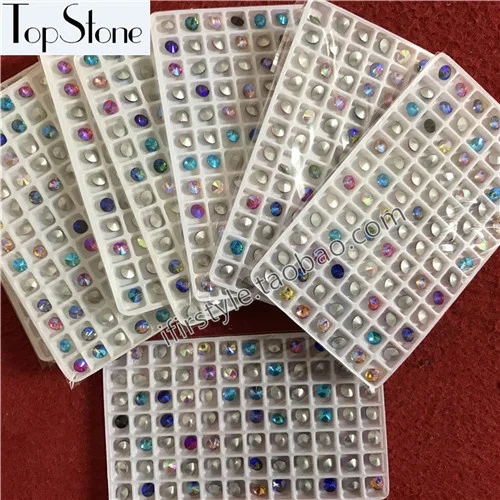 6mm 336pcs Mix colors AB модные Rivoli камень 6 мм 8 мм, 10 мм, 12 мм, 14 мм, 16,18 мм стеклянные кристаллы для изготовления ювелирных изделий, украшения своими руками - Цвет: 6mm 336pcs