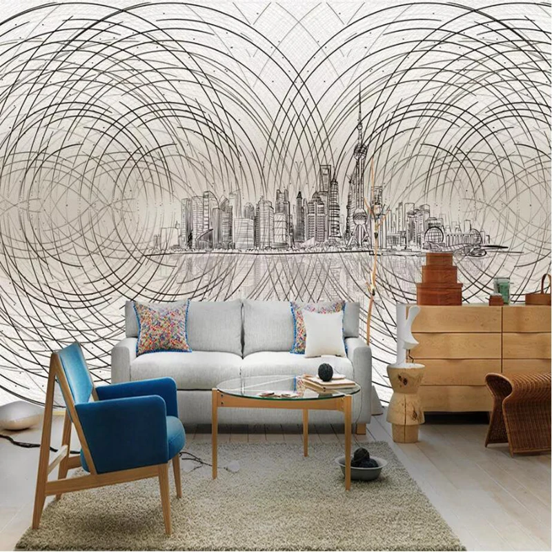 Настенные обои 3 d в скандинавском стиле простые современные эстетические