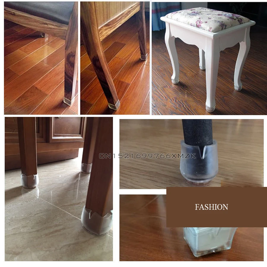 4pcs Transparent Furniture Leg Feet Non Slip Rug Felt Pads Anti Slip Mat Soft Close Fittings For Chair Table Bed Shoe Rack Stool