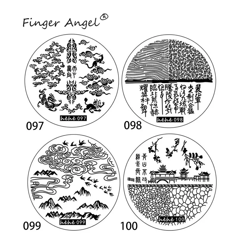 Finger Angel 1 шт. пластины для штамповки ногтей штамп изображения пластырь прекрасный с забавным мультяшным дизайном DIY шаблоны для ногтей круглый Маникюрный Инструмент