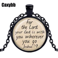 caxybb hymn chain link necklace jewelry gift pendant necklace inspired hymn christian script letter chains necklace unisex