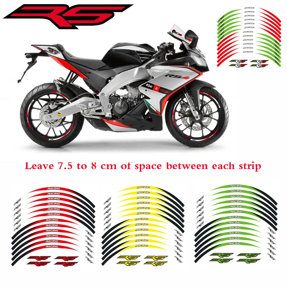 

New Hot sell Motorcycle 1set front&rear edge rim wheel decals Reflective stickers For Aprilia RS