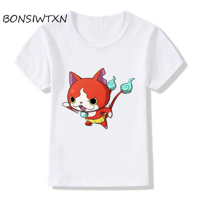Bonsiwtxn дети печати йо Kai Watch логотип Футболка О образным вырезом короткий рукав