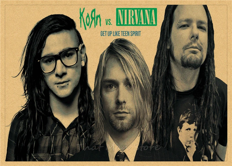 ВИНТАЖНЫЙ ПЛАКАТ Nirvana Kurt Cobain dormitory крафт-рок-оркестр декоративная живопись постер ретро-плакат/40*30 см