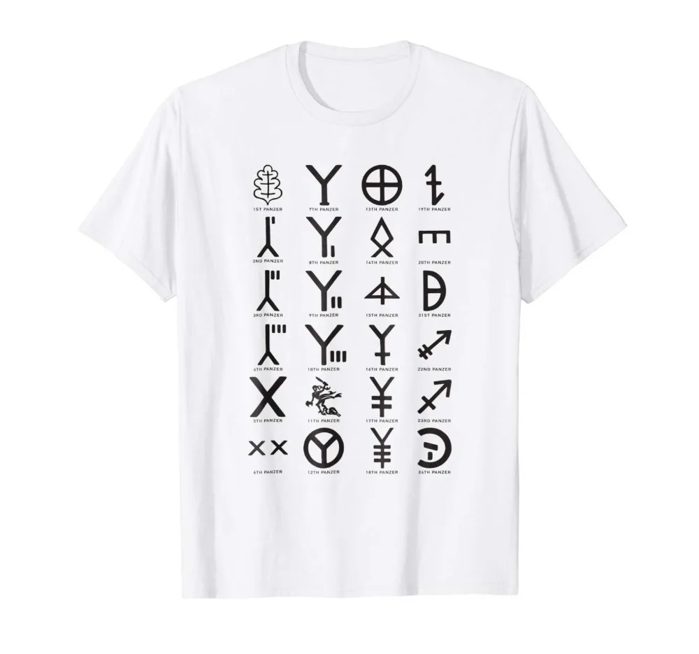 Panzer Divisions Wehrmacht Symbols Insignia T Shirt Gift 2019 Summer Brand Men'S Homme Clothing for Men Print Tee | Мужская одежда