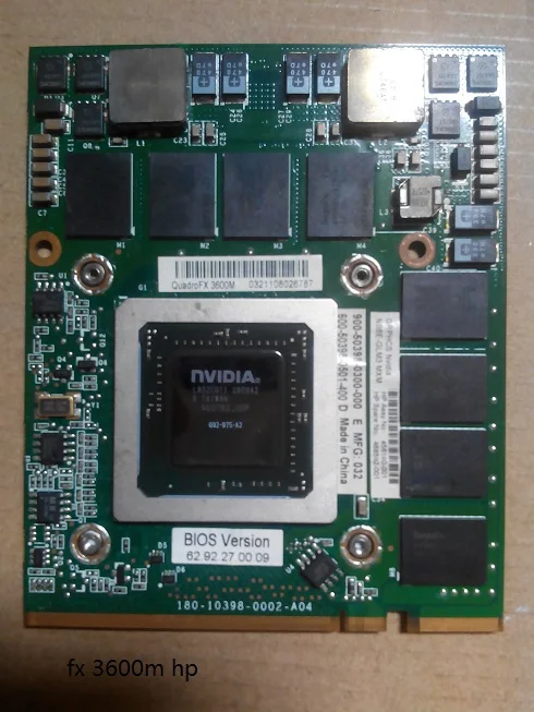 ,  Nvidia Quadro FX 3600M 512  DDR3 MXM III,  nVidia G92-975-A2    hp 583495-001