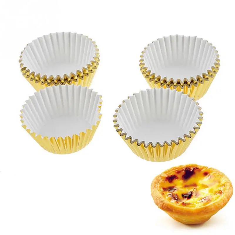 100 шт./коркор. алюминиевая фольга бумажный стакан для торта Формы кексов вкладыши