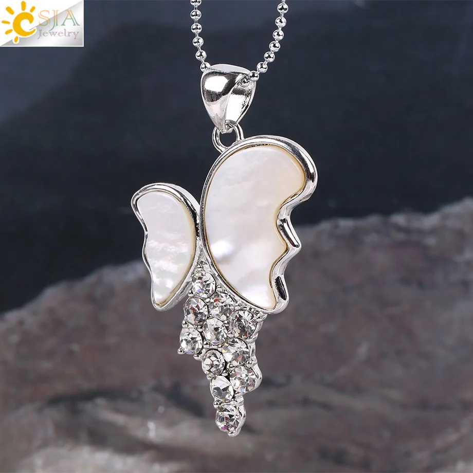 CSJA натуральная белая розовая раковина перламутровая Швабра Бусины Ожерелья