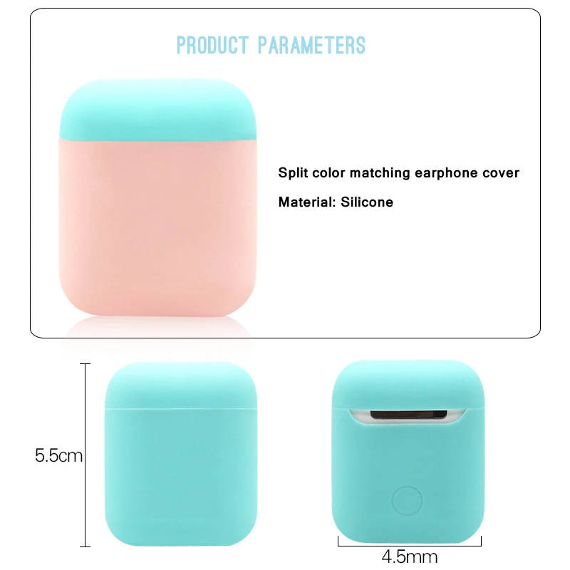 Силиконовый защитный чехол конфетного цвета s для Airpods мягкий ультра тонкий