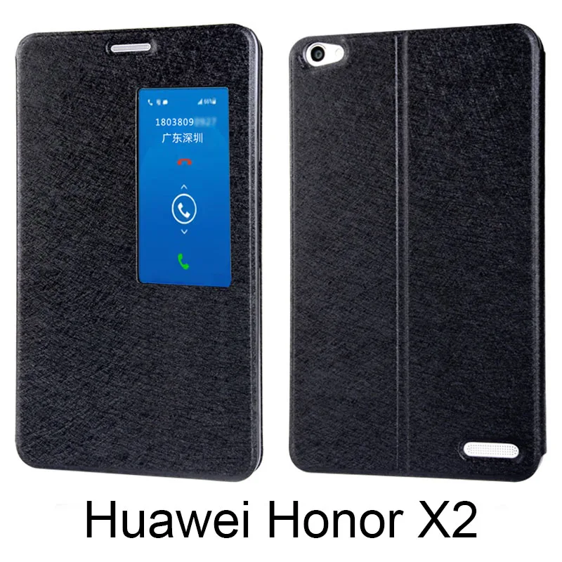 

For Huawei honor X2 MediaPad X2 Flip cover Pu leather back cover smart window Silk texture 7.0" Intelligent Sleep cover case