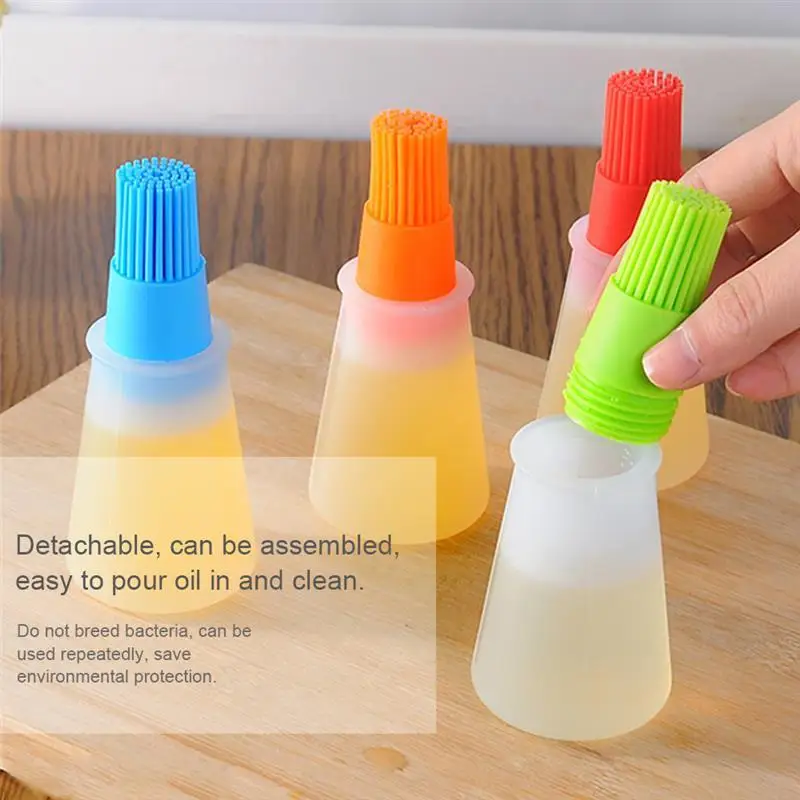 High Quality Portable Flapjack BBQ Brushes Basting Silicone Baking Kitchen Oil Bottle Temperature |
