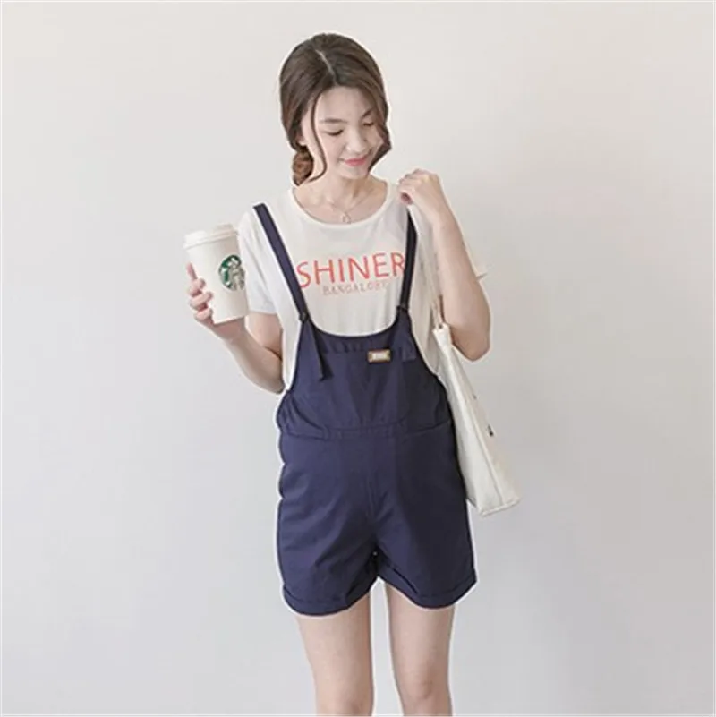 

2018 Maternity summer bib Shorts T shirt suit short sleeve jumpsuit care belly pants casual shorts Maternity Clothes Pregnant