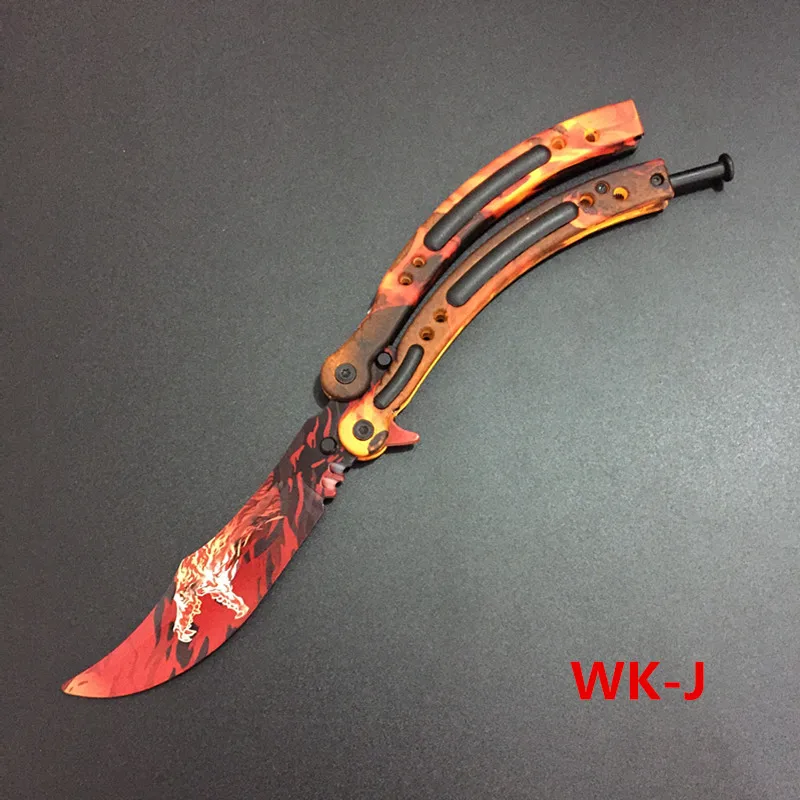 HAOXIA бабочка в ноже CS GO Karambit нож практика складной тренажер игра тупое лезвие без