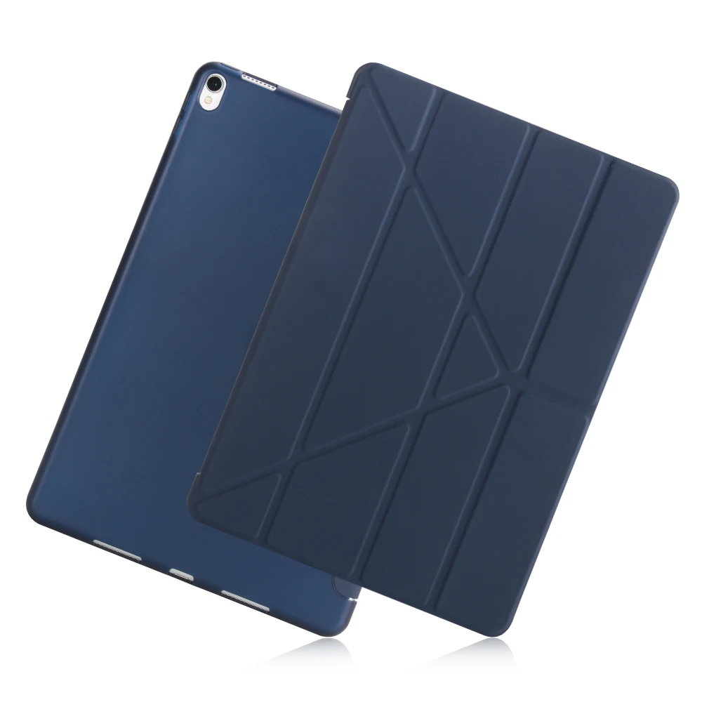 Чехол для iPad Pro 10,5 чехол ПУ; кожа; Силикон Мягкая задняя Фолио-подставка полупрозрачный смарт-чехол для iPad 10,5 дюймов авто сна